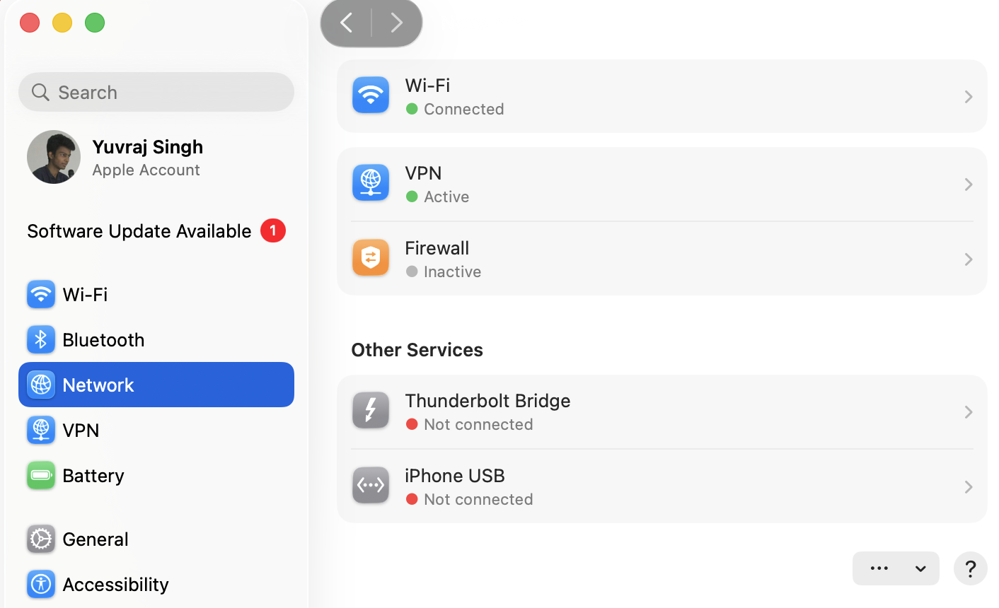 Thunderbolt bridge not connected